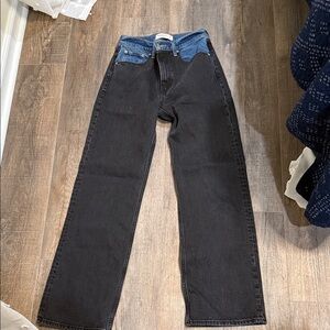 Abercrombie & Fitch Black and Blue Straight Jeans